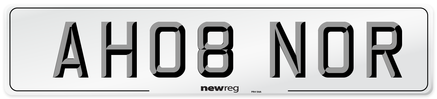 AH08 NOR Number Plate from New Reg